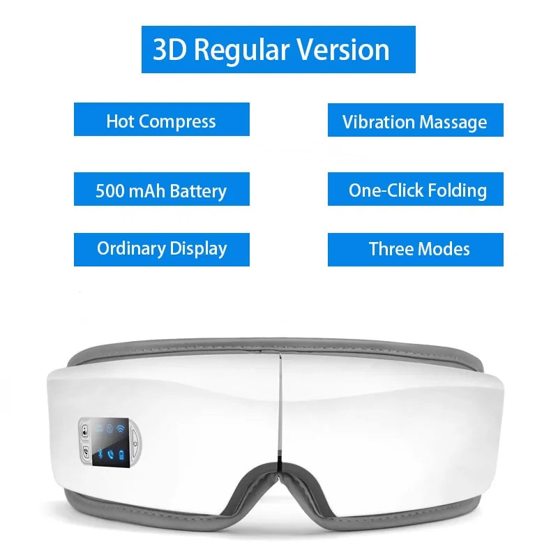 Smart Airbag Vibration Eye Massager with Bluetooth & Heat Therapy